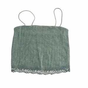 Aeropostale‎ Green Ribbed Lace Trim Cami Top (XS)